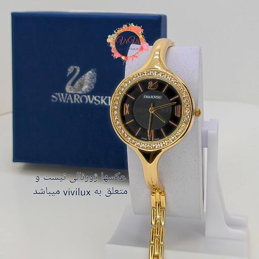 ساعت مجلسی برند سواروسکی با جعبه سواروسکی  ساعت مجلسی زنانه و دخترانه SWAROVSKI کیفیت عالی رنگ ثابت